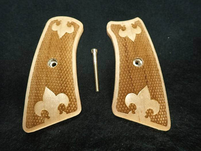 Maple Checkered Plume Ruger Gp100 Grip Inserts