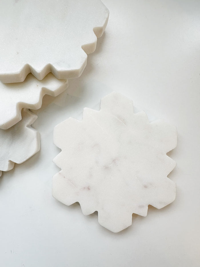 Marble Snowflake Coasters