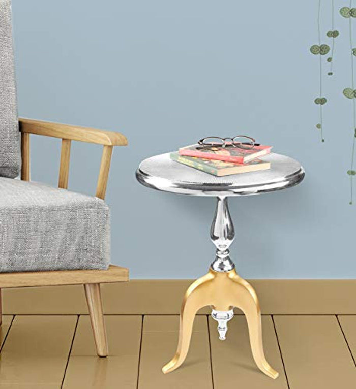 Metal Accent Table Furniture Indoor-Outdoor Measure 15 x 22 Inches - EK CHIC HOME