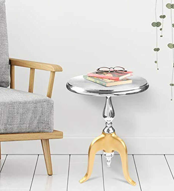 Metal Accent Table Furniture Indoor-Outdoor Measure 15 x 22 Inches - EK CHIC HOME