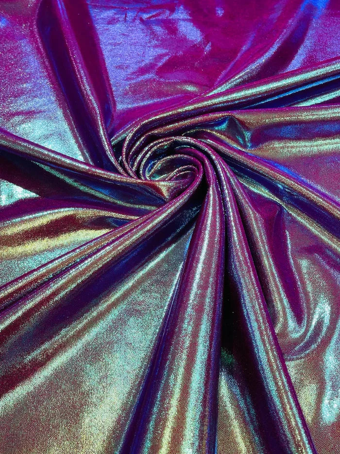 Mystique Spandex Foil Fabric - Magenta - Nylon/Spandex Iridescent Foggy Foil Fabric  4 Way Stretch 58/60" By Yard