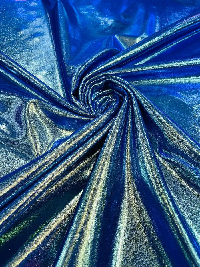 Mystique Spandex Foil Fabric - Royal Blue  - Nylon/Spandex Iridescent Foggy Foil Fabric  4 Way Stretch 58/60" By Yard