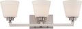 Vanity Nuvo 60-5453 Mobili - 3 Light - Vanity Fixture with Satin White Glass - Brushed Nickel Finish Nuvo