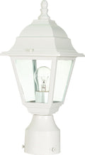 Post Lantern Nuvo 60-546 Briton - 1 Light - 14 in. - Post Lantern with Clear Glass - White Finish Nuvo