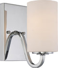 Vanity Nuvo 60-5801 Willow - 1 Light - Vanity Fixture with White Glass - Polished Nickel Finish Nuvo