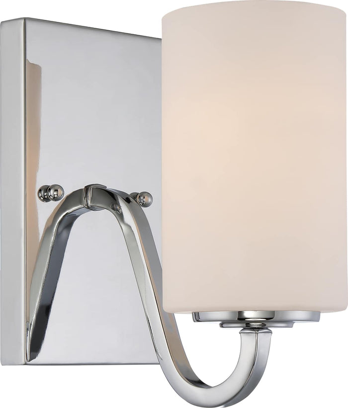 Vanity Nuvo 60-5801 Willow - 1 Light - Vanity Fixture with White Glass - Polished Nickel Finish Nuvo