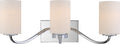Vanity Nuvo 60-5803 Willow - 3 Light - Vanity Fixture with White Glass - Polished Nickel Finish Nuvo