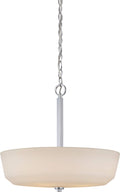 Pendant Nuvo 60-5807 Willow - 4 Light - Pendant with White Glass - Polished Nickel Finish Nuvo