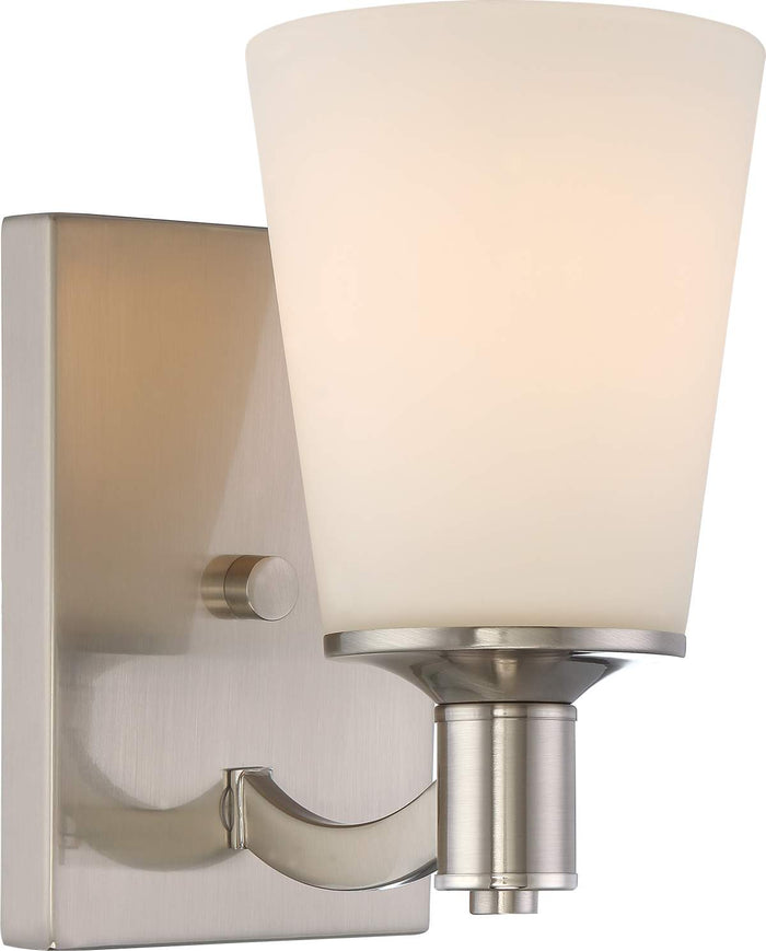 Vanity Nuvo 60-5821 Laguna - 1 Light - Vanity with White Glass - Brushed Nickel Finish Nuvo