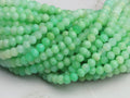 Ombre Green and White Chrysoprase 3mm Faceted Rondelles