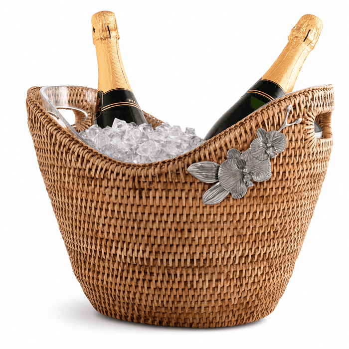 Orchids Hand Woven Wicker Rattan Champagne / Ice Tub 1