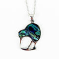 Paua and Silver Kiwi Bird Necklace - ShopNZ
