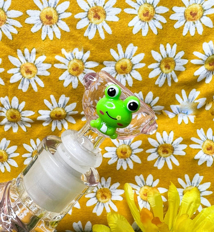 Pink Frog 12in Glass Water Pipe/Bong