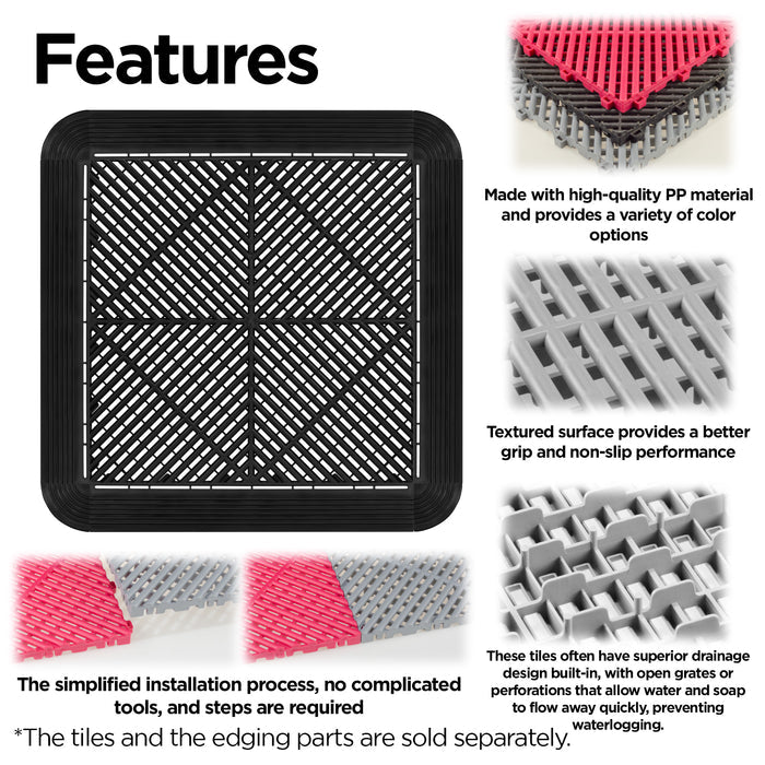 Polypropylene Plastic Tile Pack of 34 Pieces