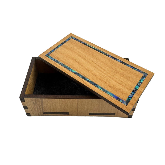 Rectangular Rimu and Paua Jewellery Gift Box with Optional Engraving - ShopNZ