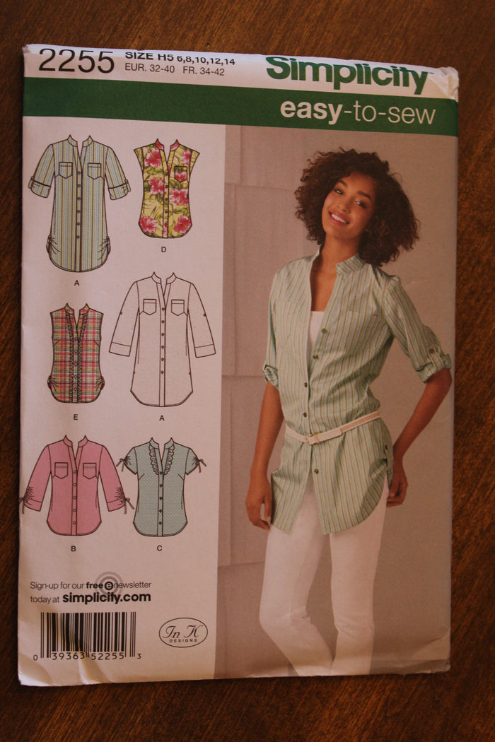Simplicity 2255, Misses Blouses, Uncut Sewing Pattern
