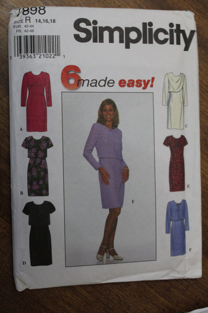 Simplicity 7898, Misses Dresses, Evening Wear, Uncut Sewing Pattern