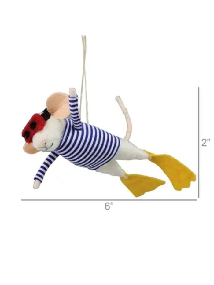Snorkeling Mouse Ornament