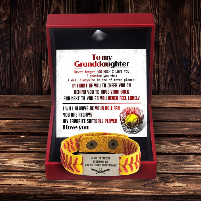 Softball Bracelet - Softball - To My Granddaughter - I Will Always Be Your No.1 Fan - Gbzk23005