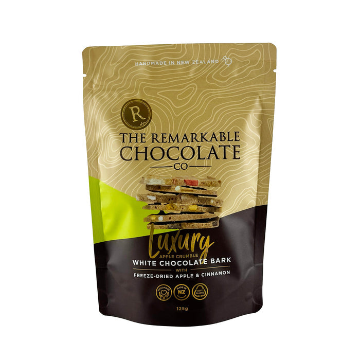 The Remarkable Chocolate Co Apple Crumble White Chocolate Bark - ShopNZ