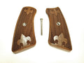 Walnut Checkered Plume Ruger Gp100 Grip Inserts