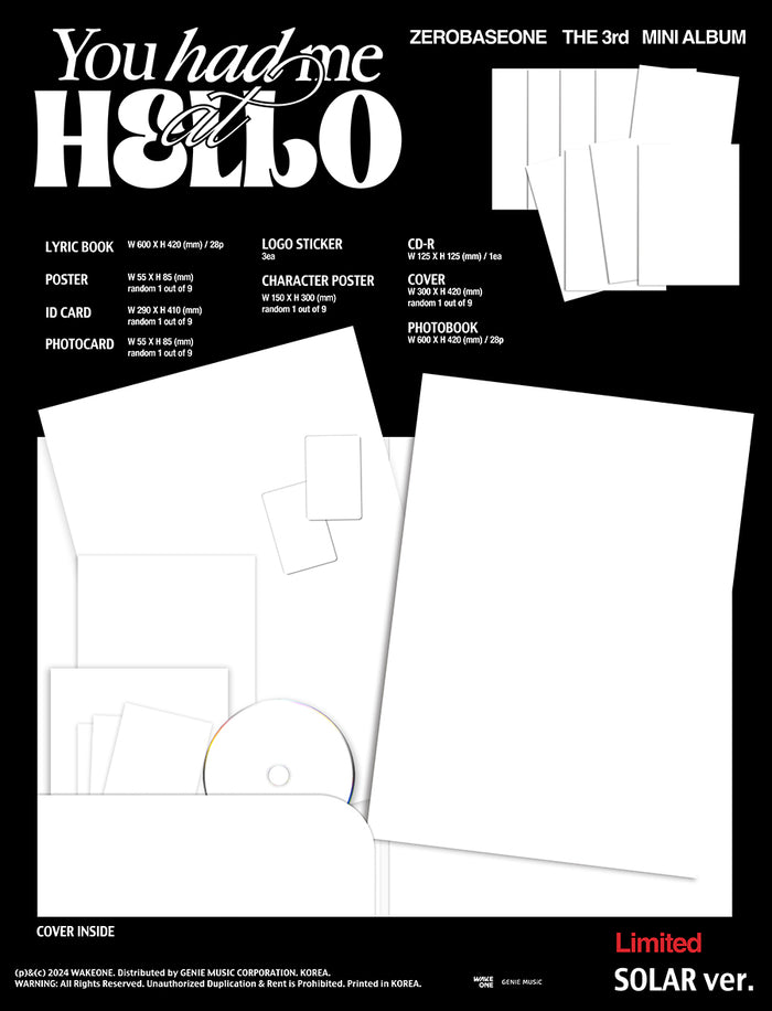 zerobase one you had me at hello limited solar